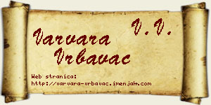 Varvara Vrbavac vizit kartica